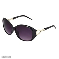 Dervin Black Frame Black Lens Over Sized Sunglasses for Women And Girls (Black)