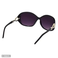 Dervin Black Frame Black Lens Over Sized Sunglasses for Women And Girls (Black)