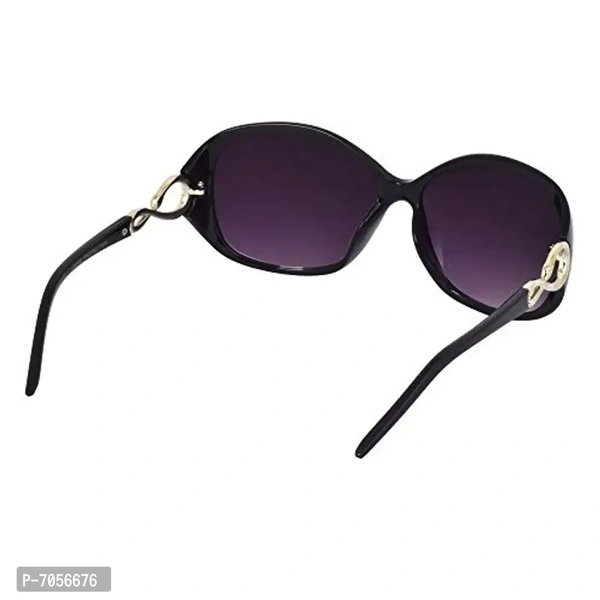 Dervin Black Frame Black Lens Over Sized Sunglasses for Women And Girls (Black)