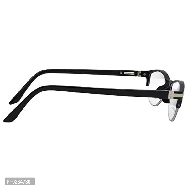 "Hrinkar Half-Rim Cat Eye Eyeglass Frame – Stylish Black Oval Spectacles for Kids, Women & Men