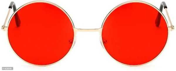 Premium Red Metal Frame Unisex Sunglasses (Set Of 2) Color: Red