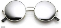 Mirrored, UV Protection Round, Round, Round Sunglasses (50) (Black, Silver, Blue)