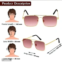 Roshfort UV Protected Vintage Square Sunglasses | Unisex Gradient Lens | Metal Frame