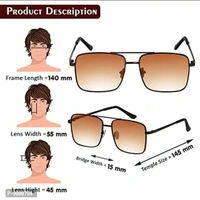 Roshfort UV Protected Vintage Square Sunglasses | Unisex Gradient Lens | Metal Frame