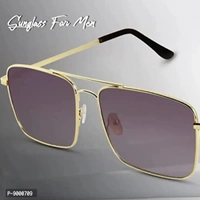 Roshfort UV Protected Vintage Square Sunglasses | Unisex Gradient Lens | Metal Frame