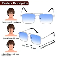 Roshfort UV Protected Vintage Square Sunglasses | Unisex Gradient Lens | Metal Frame
