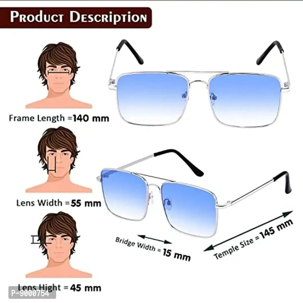 Roshfort UV Protected Vintage Square Sunglasses | Unisex Gradient Lens | Metal Frame