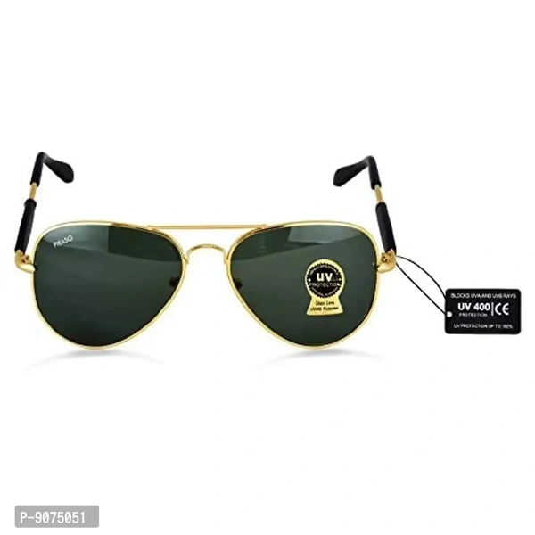 PIRASO UV Protection 400 Aviator Sunglasses For Men Women (GOLD BLACK)
