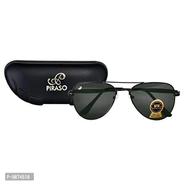 Piraso Aviator Black color UV Protected Unisex Sunglasses