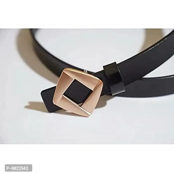 SATYAM KRAFT 1 Pcs Women's Plain Square shape Metal Buckle Adjustable Stylish Design Ladies Waist Belts for Fancy Girls, Women Saree, Western Dress, Long Gown (Pack of 1) (Black)