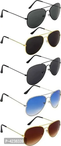Premium Metal Frame Unisex Sunglasses (Set Of 5)