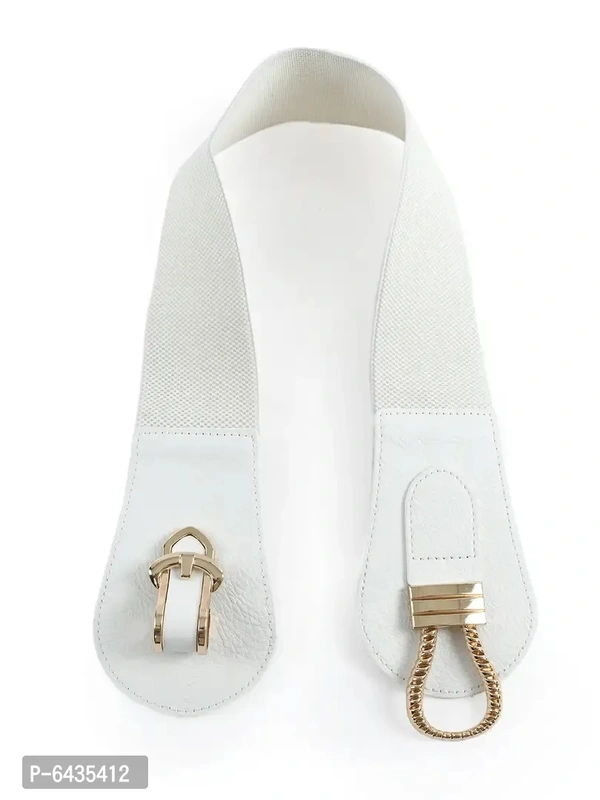 Stylish White Canvas Slim Belt For Women