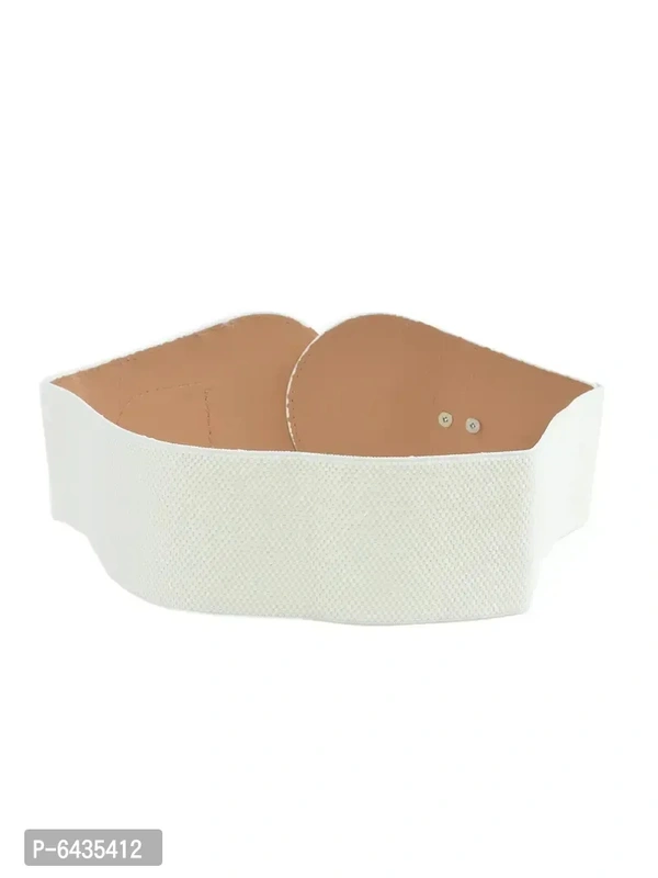 Stylish White Canvas Slim Belt For Women