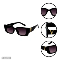 Classic Solid Unisex Sunglasses with Regular Sports Cap Color: Black