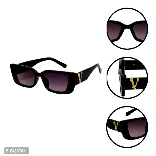 Classic Solid Unisex Sunglasses with Regular Sports Cap Color: Black