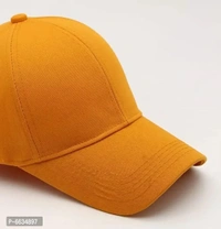 Stylish Adjustable Cap 100% Cotton With Wooden Logo And Yellow Colour for Men And Women