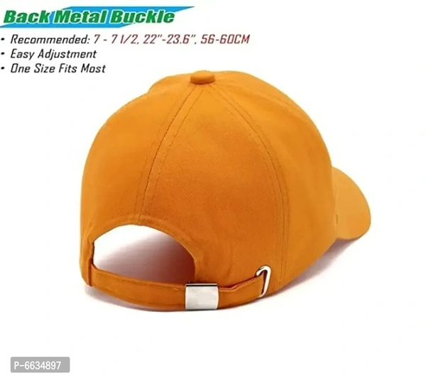 Stylish Adjustable Cap 100% Cotton With Wooden Logo And Yellow Colour for Men And Women