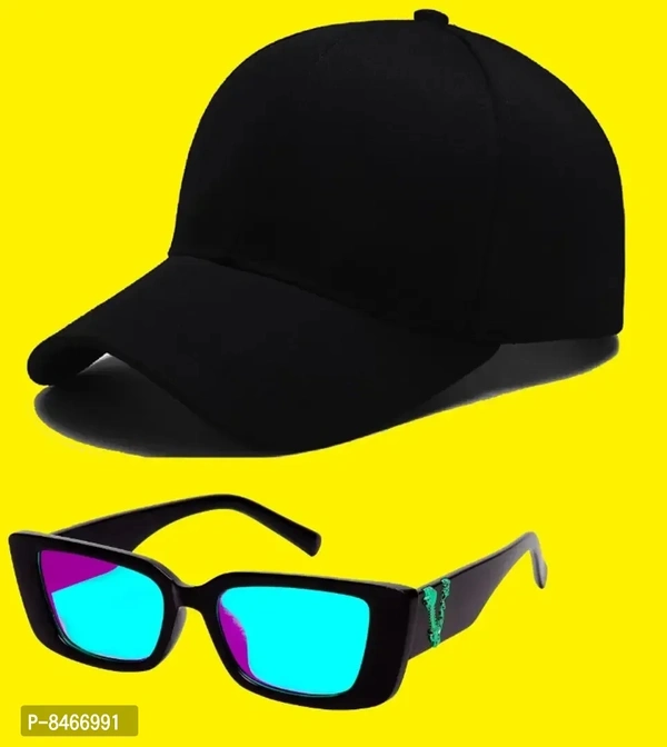 Classic Solid Unisex Sunglasses with Regular Sports Cap