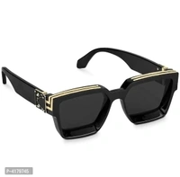 Trendy Black Plastic Square Sunglass For Men And Women