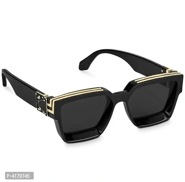 Trendy Black Plastic Square Sunglass For Men And Women