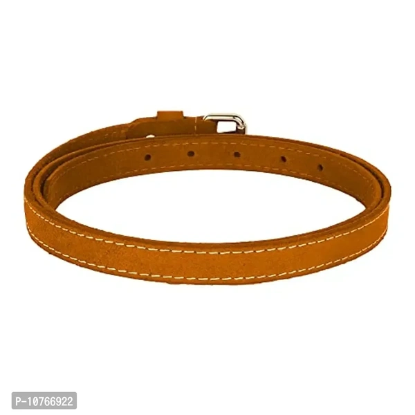 Flyer Women's Leather belt for Women/Girls/Ladies (Formal/Casual) (Colour -Tan) (Size -38) Stylish fancy trendy Buckle Genuine Leather Pack of 1 (TAN3558)