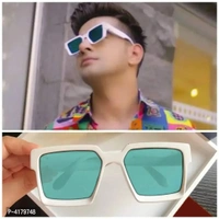Trendy Green Plastic Square Sunglass For Men And Women