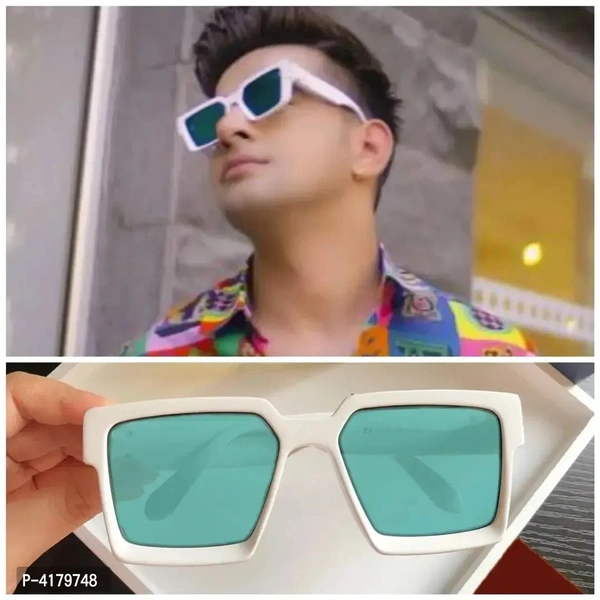 Trendy Green Plastic Square Sunglass For Men And Women