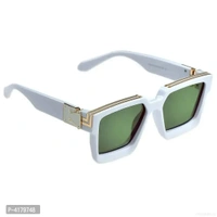 Trendy Green Plastic Square Sunglass For Men And Women