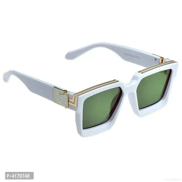 Trendy Green Plastic Square Sunglass For Men And Women