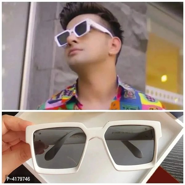 Trendy Black Plastic Square Sunglass For Men And Women