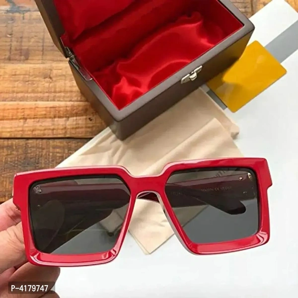 Trendy Black Plastic Square Sunglass For Men And Women