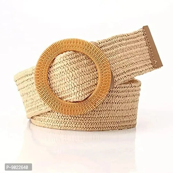 SATYAM KRAFT 2 Pcs Women's Elastic Stretchy Resin Round Buckle Belt Skinny Waist stylish Belt for Girls, Women Saree, Western Dress, Traditional Dress wear (Combo, 2)