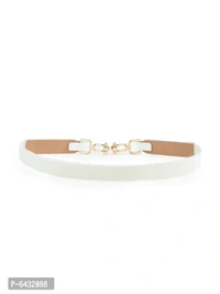 Elegant White Canvas Dress Belt For Women