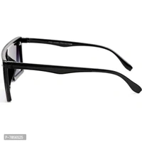 Dervin Men's and Women's Flat Design Rectangular Sunglasses (Medium, Black)