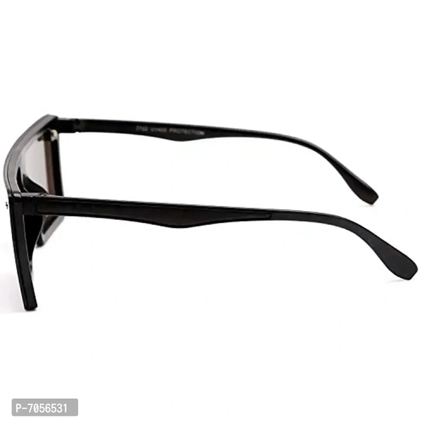 Dervin Flat Design Rectangular Sunglasses for Men Women (Blue-Mirror)