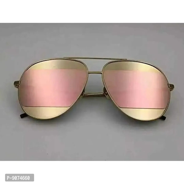 PIRASO UV Protected Metal Body Unisex Sunglasses GOLD PINK