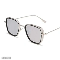 Trendy Silver Metal Square Sunglass For Men And Boys