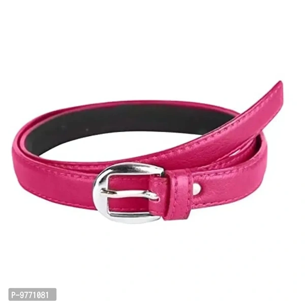 Dryon Women's and Girl's PU Leather Belt Combo Pack of 2( Black & Pink,Free Size )
