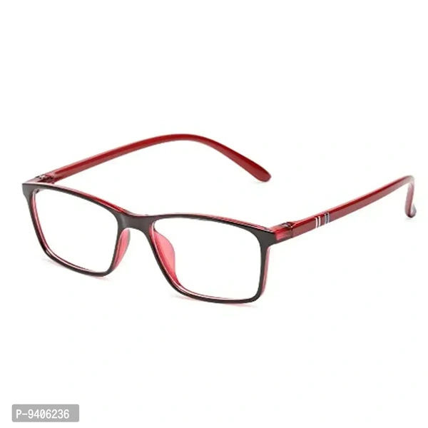 VAST&#174; Antiglare Zero Power TR90 Spectacle Frames Sunglasses For Boys, Men, Women, Girls (Computer Glasses) MADE IN INDIA…(Black/Red)
