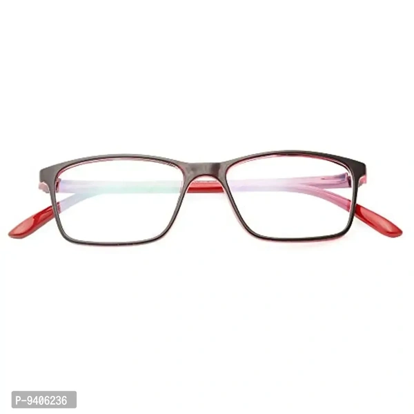 VAST&#174; Antiglare Zero Power TR90 Spectacle Frames Sunglasses For Boys, Men, Women, Girls (Computer Glasses) MADE IN INDIA…(Black/Red)