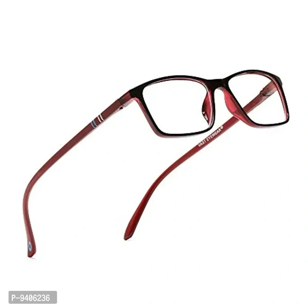 VAST&#174; Antiglare Zero Power TR90 Spectacle Frames Sunglasses For Boys, Men, Women, Girls (Computer Glasses) MADE IN INDIA…(Black/Red)