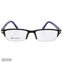Hrinkar Half-Rim Rectangle Eyeglass Frame – Black & Blue Spectacles for Kids, Men & Women