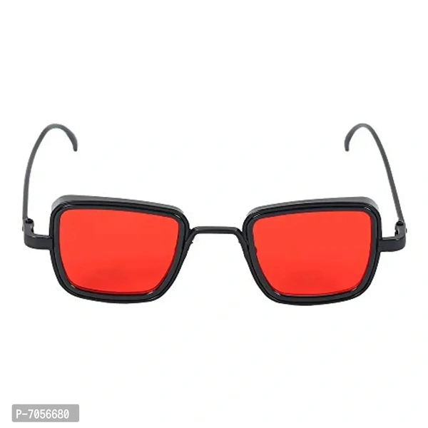 Dervin Unisex Adult Square Sunglasses (Red Clear Lens) (Medium) - Pack of 2
