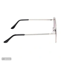 IFLASH Square Aviator Sunglasses for Men and Women Fashion Metal Vintage Gradient Shades Sunglasses UV400 Protection (SILVER-PINK)