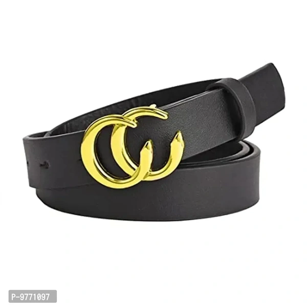 Dryon Women's and Girl's Faux Leather Belt ( Black, Free Size )
