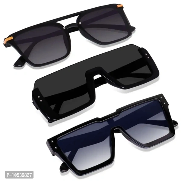 Fancy Plastic Unisex Sunglasses Pack Of 3