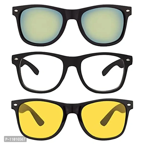 Abner Combo of 2 Medium Sunglasses And 1 Frame Combo-4343