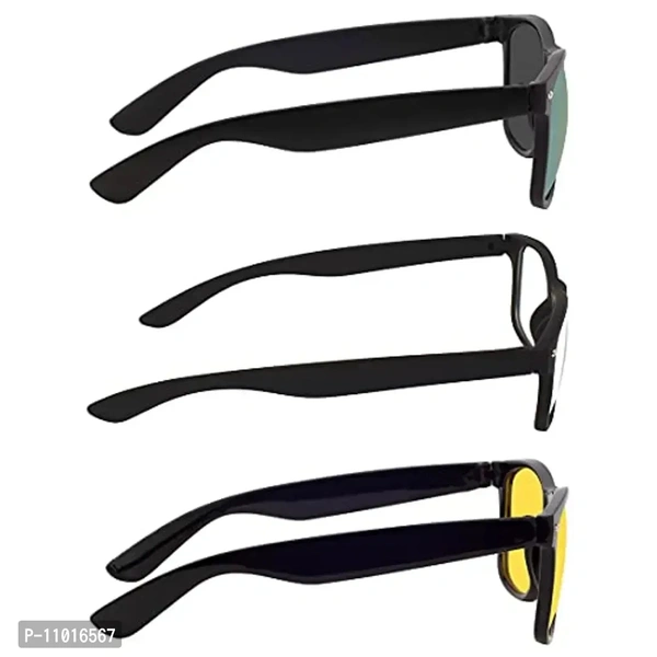 Abner Combo of 2 Medium Sunglasses And 1 Frame Combo-4343