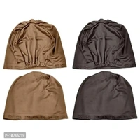 Mehar Hijab Women's Hair Bonnet SD Cap 2 Ps. Set (D Wheat - F Grey)