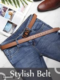 Stylish Casual and Formal Brown Artificial Leather Belts For Women's
